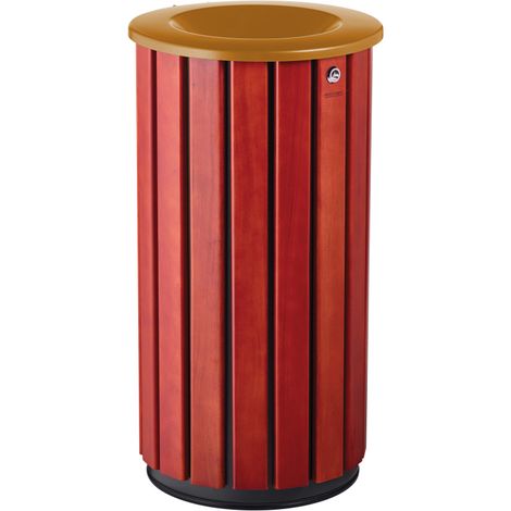 Corbeille à poser ou à fixer Zeno Access - 80l - bois vernis / marron - RAL 8001 (1/4)