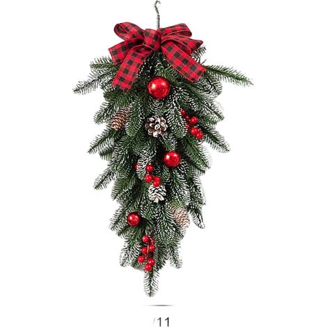 Guirlande En Forme De Goutte - Pin Artificiel - Décoration Porte Mur Extérieur Intérieur - 1 Pièce (1/5)