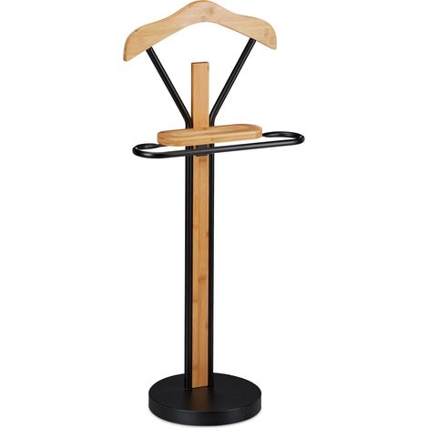 Valet de chambre moderne en bambou 45 x 40 x 100 cm pour vêtements sans plis en bambou naturel (1/4)