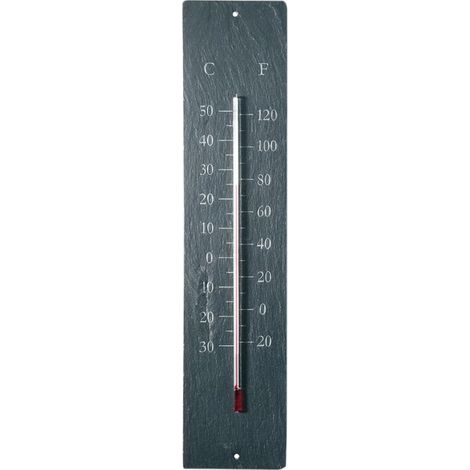 Esschert Design – 45 cm Schiefer-Gartenthermometer – Messbereich -30 °C bis +50 °C – Elegantes Design für den Innen- und Außenbereich (1/5)