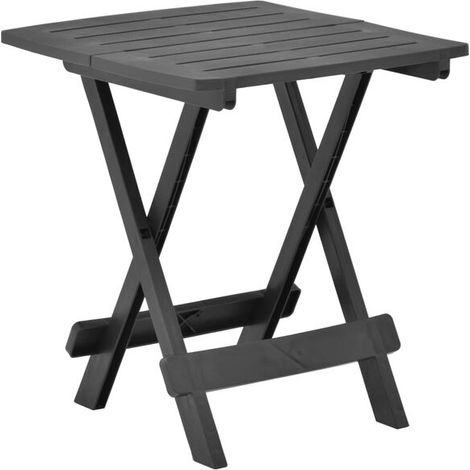 Table de jardin pliante gris anthracite, 45 x 43 x 50 cm, plastique (1/5)