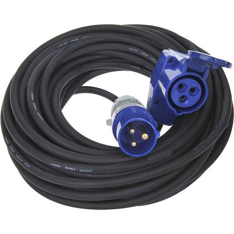 Rallonge CEE 20M avec connecteur coudé CEE + prise Schuko 3x2,5mm² (1/5)