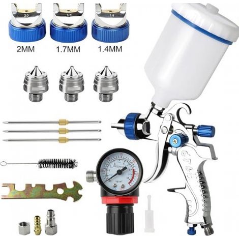 Pistolet à Pulvérisation Professionnel 600cc avec 3 Buses (1,4mm, 1,7mm, 2,0mm), Pour Peinture de Meubles Automatiques (1/5)