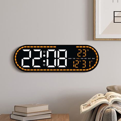 Montre Numérique LED Géométrique Moderne avec Calendrier, Alarme et Affichage de la Température Ambiante – Luminosité Réglable, Double Alarme, Possibilité de Fixation Murale (1/5)