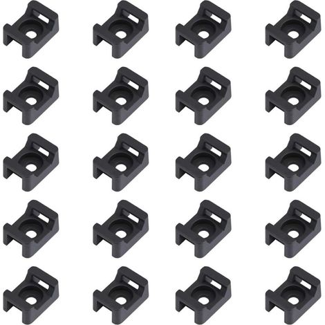 Bardusch - 100PCS Attache de câble noir supports 23mmx16mm de type selle support de base de câble (1/5)