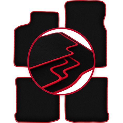 Alfombrillas de terciopelo con borde rojo para Seat Ibiza II hatchback (1993-2001) (1/5)