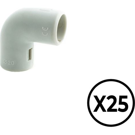 Gomito di ispezione 90° in PVC grigio, ø 25 mm, 25 unità