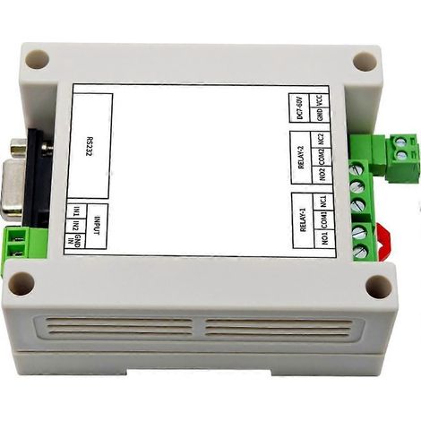 Module relais Modbus double canal RS232, 2 entrées, 2 sorties, normalement ouvert/fermé, commande par port série (1/5)