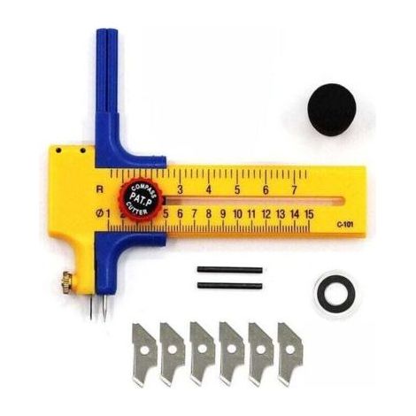 Compass Circle Cutter, XU, Circular Paper Cutter, Compass-Cutter, Circular Cutter High Precision Circular Drawing Tool, Cutting Compass 10-15 cm - (1/4)