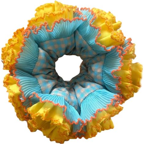 Élastiques à cheveux en tissu de qualité supérieure - Plusieurs styles à volants - Pour queue de cheval - Pour fête décontractée - Chouchous en tissu robuste (1/5)