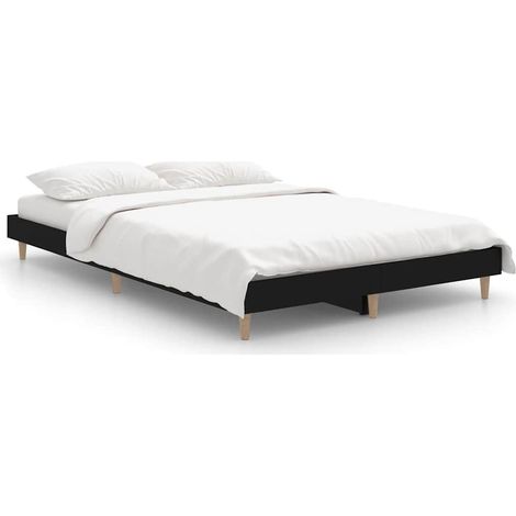 Bettgestell schwarz 120x190 cm aus Möbelholz (1/3)