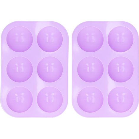 Moule à gâteau hémisphérique silicone 6 alvéoles, 19,5x13,3cm, lot de 2 pièces pour chocolat et pâtisserie, accessoire de cuisine (1/5)