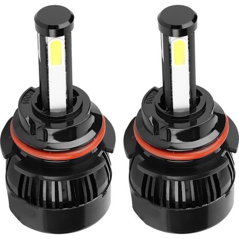 Lot de 2 Ampoules LED COB 9004 80W 6000K Blanc Froid, Phare 4 Faces avec Ventilateur (1/5)