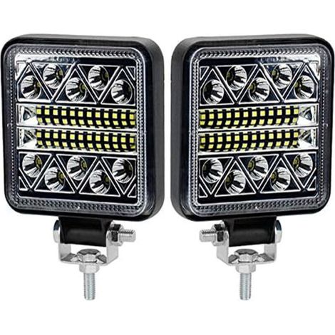 Set mit 2 LED-Arbeitsscheinwerfern, 102 W, 15.000 lm, 12 V LED-Rückfahrscheinwerfer, für Autos, Traktoren, Boote und 12-24 V Lkw