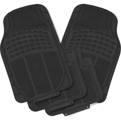 4 Tapis De Voiture En Caoutchouc Noir, Antidérapant, Universel, Pour SUV Et Berline (1/5)