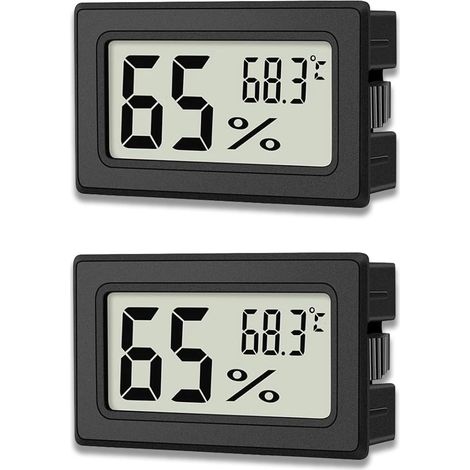 Mini thermomètre-hygromètre numérique LCD avec indicateur de température et d'humidité, portable pour le bureau, la cuisine et les caves à cigares. (1/5)
