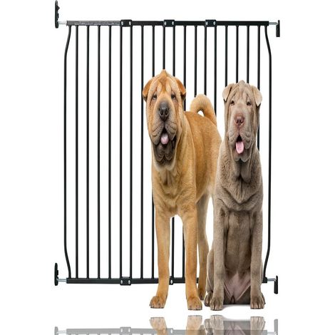 Bettacare Extra Tall Eco Screw Fit Pet Gate, Black, 110cm - 120cm, Extra Tall Gate 100cm in Height, Screw Fitted Dog Gate