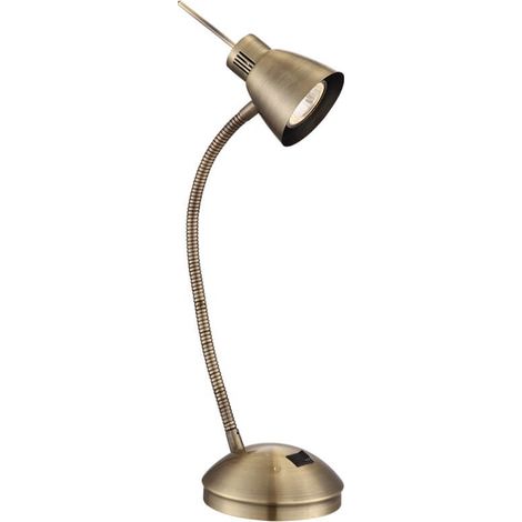 Globo Nuova Lampe de bureau en laiton vieilli, 1 ampoule GU10 3 000 K (1/3)