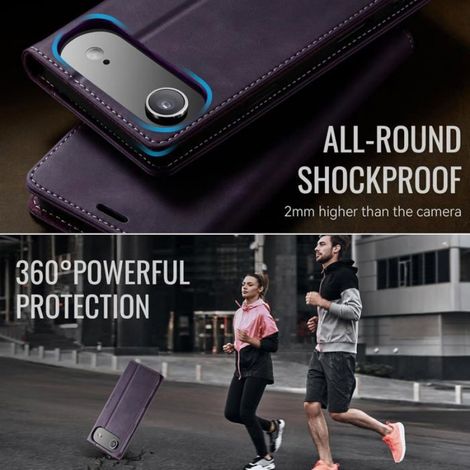 Coque Folio - Cuir Pu - Compatible Iphone 17 Air 5G - Portefeuille Intégré Avec Blocage Rfid - Fermeture Magnétique - 1 Pièce (1/5)