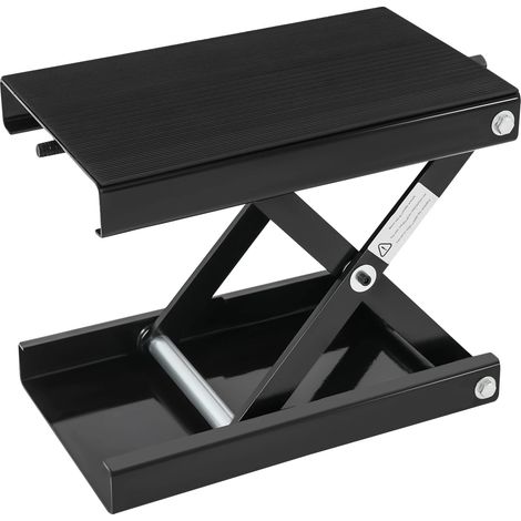 Cric de moto, hauteur réglable, design robuste, noir (1/2)