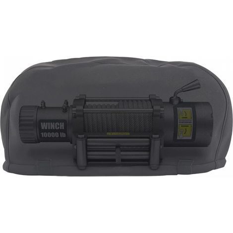 Black winch cover, 55 x 19 x 24 cm, waterproof and dustproof, with pull cord, weatherproof, for electric winches up to 12000 lb (1/5)