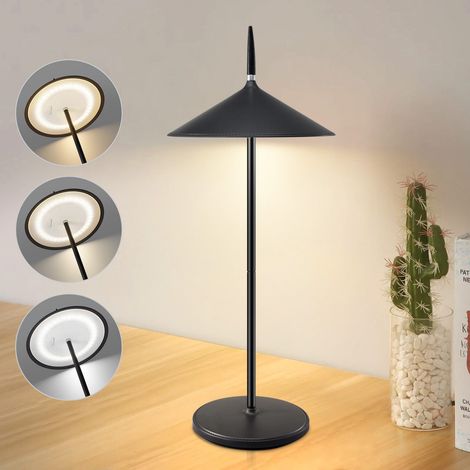 GBLY Tischlampe Akku Nachttischlampe Kabellos - Led Tischleuchte 1800mhA Aufladbar Touch Dimmbar Modern Weiß Aussentischleuchte IP44 Wasserdichte mit USB für Balkon Garten Esstisch Camping