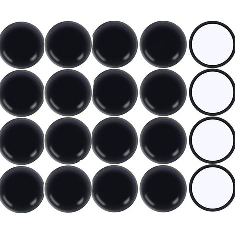 Deslizadores autoadhesivos para muebles, sillas, sofás, alfombras y suelos de madera (negro), 20 unidades de 22 mm. (1/5)