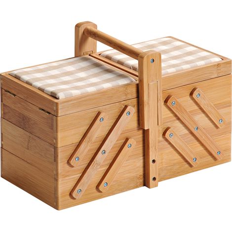 Range-fils en bambou avec rangement pour aiguilles, h. 19 cm, Kesper (1/3)