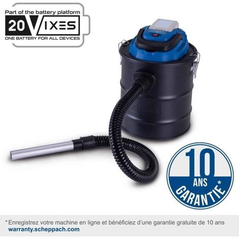 Aspirateur a cendres sans fil avec starterkit 2Ah C-AVC15-X - Set S - SCHEPPACH