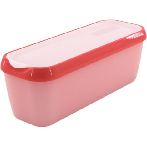 Boîte À Glace - Récipient Hermetique Pour Glace Maison - 28 x 10 x 9,7 cm - Capacité 1500 ml - Polypropylène - Rose Rouge (1/5)