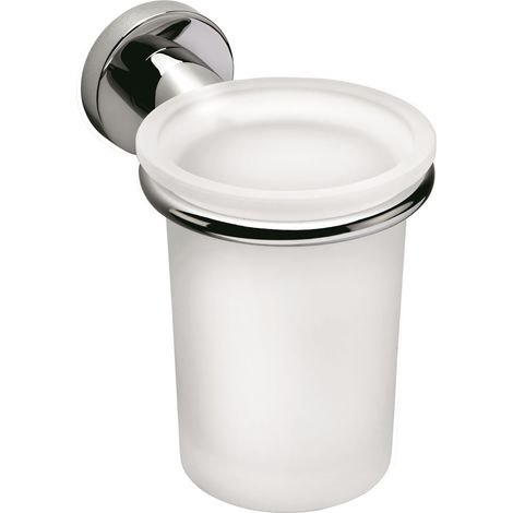 COLOMBO DESIGN Basic porta bicchiere vetro satinato cromato codice prod: B27020CR-VAN (1/3)