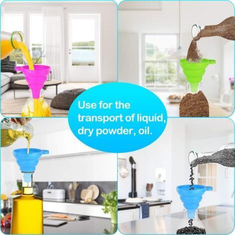 Entonnoir en silicone, mini entonnoir pliable en silicone, entonnoir alimentaire de haute qualité, idéal pour la cuisine, l (1/3)