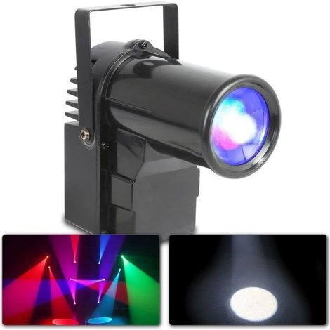 PS10W Spot-Projektor – 10-W-LED-4-in-1-RGBW-Farbmischung, vorprogrammierte Shows, automatischer Modus, 4- oder 7-Kanal-DMX-Modus, mit Montagehalterung (1/5)