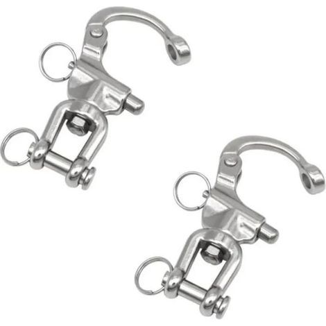Mousqueton Pivotant - Acier Inoxydable - 70 mm - Pour Camping Voile Pêche Randonnée - Lot de 2 (1/5)