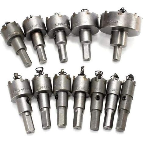Applicable 12pcs 15mm-50mm Scie Cloche Cutter Alliage Foret Ensemble Pour Coupe Bois Métal (1/5)