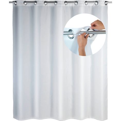 WENKO Duschvorhang Comfort Flex Weiß, Textil (Polyester), 180 x 200 cm, waschbar, Weiß, Polyester weiß
