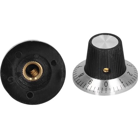 Lot de 50 boutons de potentiomètre en plastique avec capuchons de rechange et axe de 6 mm BEMC1 (1/5)