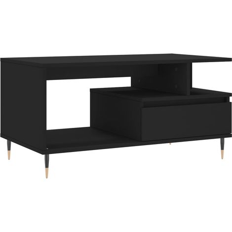 Maison Exclusive - Couchtisch Schwarz 90x49x45 cm Holzwerkstoff