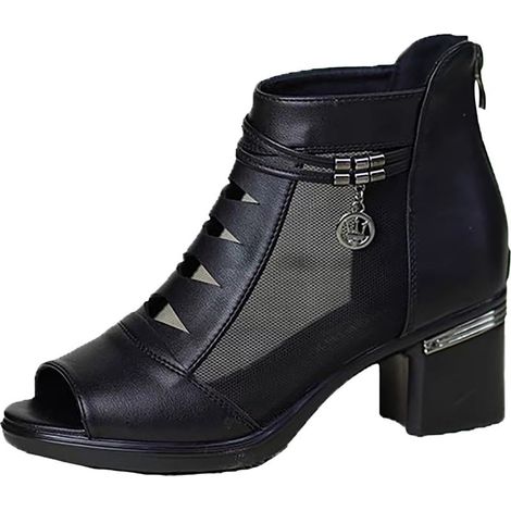 Bottes en maille pour femme - Chaussures respirantes - Chaussures décontractées unisexes - Chaussures de travail légères - Baskets de travail sportives et respirantes - Sandales plates pour femme (1/5)