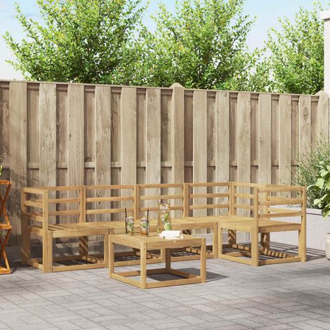 vidaXL Outdoor Sofa Set 6 pcs White Solid Acacia Wood (1/5)