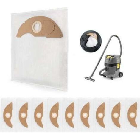 10 Pièces Sacs à Poussière pour Karcher NT 22/1 Sacs à Poussière de Rechange Aspirateur Accessoires (1/4)