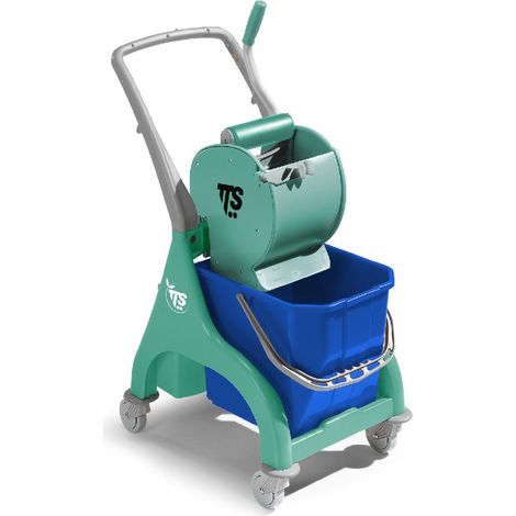 Carrello professionale per le pulizie Nick verde 15lt con strizzatore Dry e maniglia a U