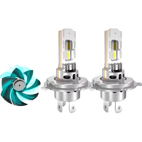 Bombilla LED para faros delanteros de coches, 800% más brillante, fácil instalación, Z8 H4 con ventilador turbo. (1/2)