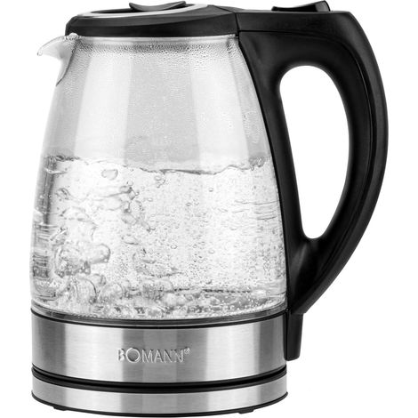 Bouilloire electriques - Bouilloire électrique - Bouilloire en Verre - WKS6032CB-NOIR Bouilloire 1,7 Litre - Chrome - Base à 360° - 2200 Watts (1/5)