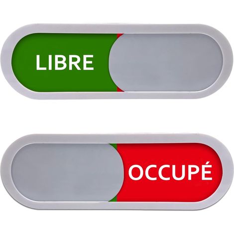 Lot de 2 panneaux LIBRES OCCUPÉS Plaque coulissante Auto-inscription Plaque de porte d'occupation pour bureau (Français LO) (1/5)