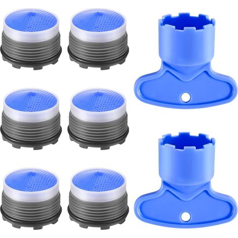 Kit di riparazione rubinetto da 6 pezzi con sostituzione aeratore, rimozione filtro, limitatori di flusso per rubinetto del lavandino, strumenti di smontaggio per cucina e bagno M16.5 (1/5)