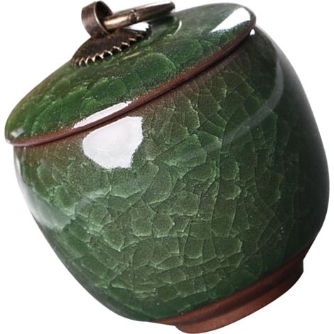 Urne pour animal de compagnie pour cendres de chien Petite boîte de rangement en céramique scellée pour animal de compagnie Design pour se souvenir d'un animal bien-aimé Vert Robuste (1/5)