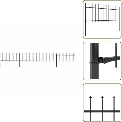 Recinzione con punte a lancia - vidaXL Recinzione da Giardino con Punta a Lancia in Acciaio 714,5x80 cm Nero - Recinzione per casa