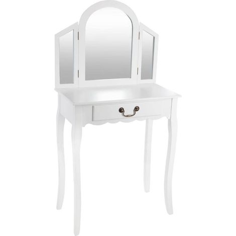 Tavolino da toilette Aurell bianco 1 cassetto - Atmosphera créateur d'intérieur