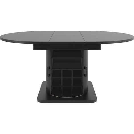 GagaTable à manger extensible avec rangement noire 118-158x118x76 cm (1/5)